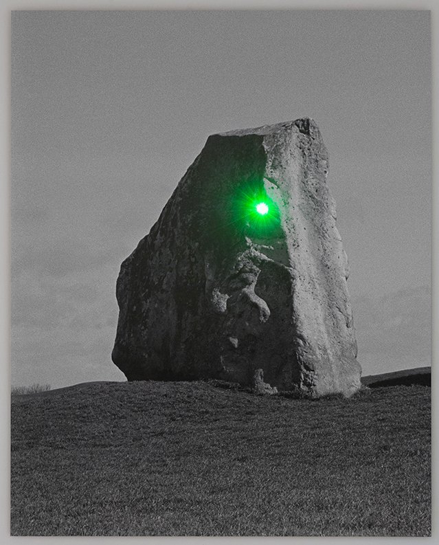 Laser hitting photograph